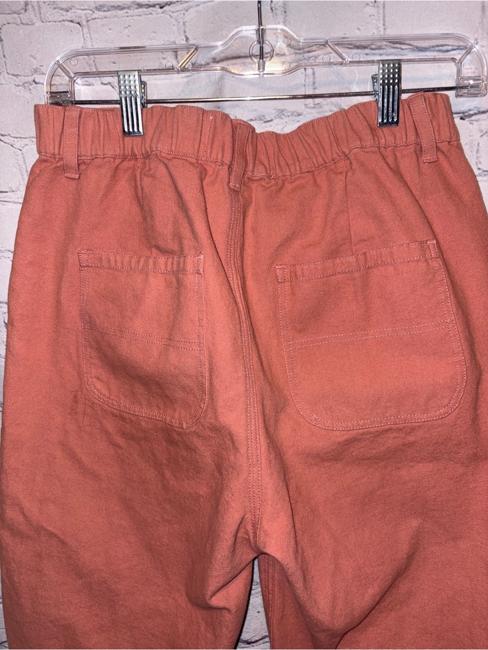 Mollusk California Fall Orange Painter Pants Raw Hem High Waisted Jeans Size L - Picture 6 of 12